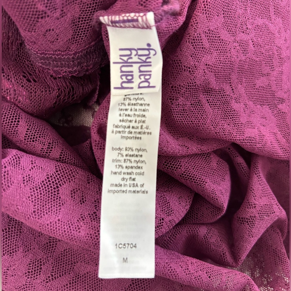 HANKY PANKY Burgundy Lace Chemise Size Medium - Picture 4 of 7